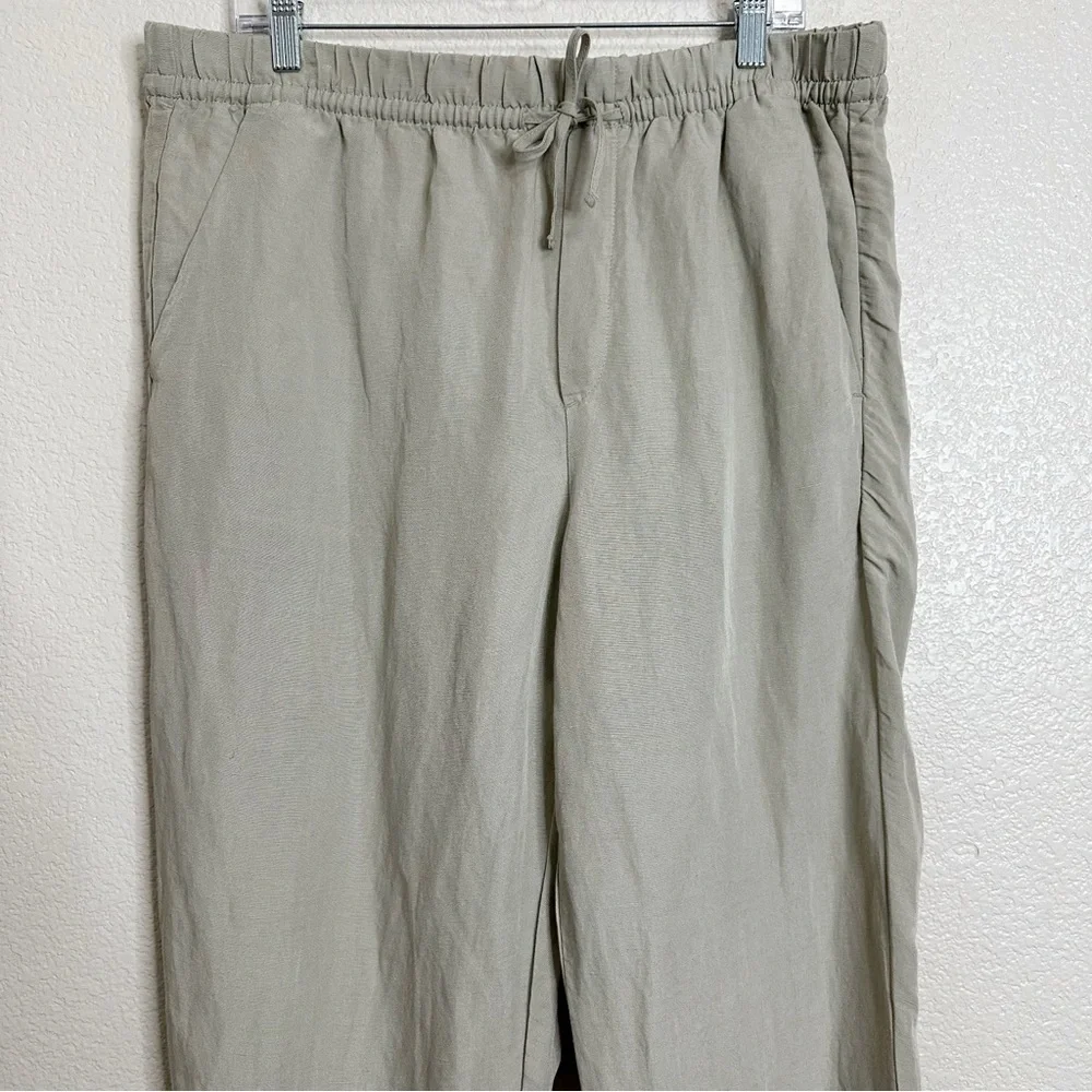NWT H&M Linen Blend Drawstring Pull On Jogger Pants, Sz Large